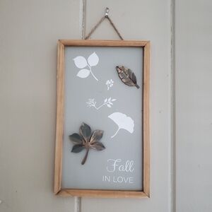 Fall In Love Wooden Hanging Wall Home Decor Sign 12"‎ X 7"